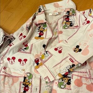 Disney Mickey Mouse Kids Pajama Set - Pink and White/10-12T